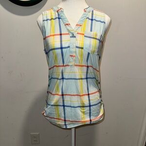 New York Laundry Multicolor Plaid Sleeveless Blouse